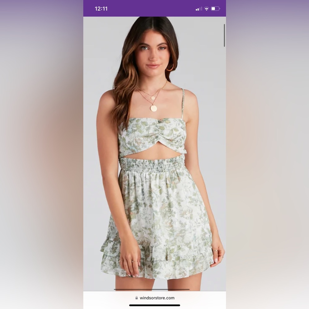 Sage green sun dress